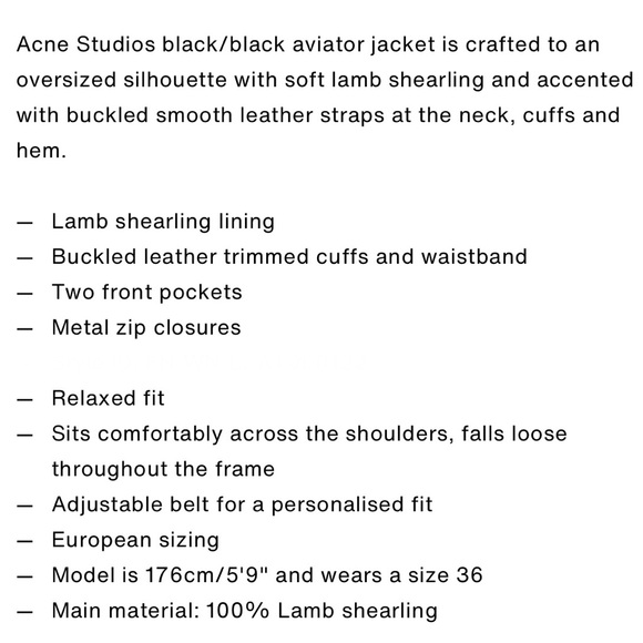 Acne Studios black shearling aviator jacket - Picture 13 of 14